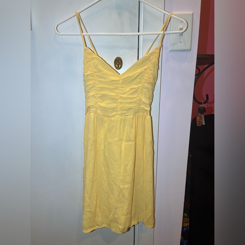 Forever 21 Lace-up Corset Back Yellow Sundress